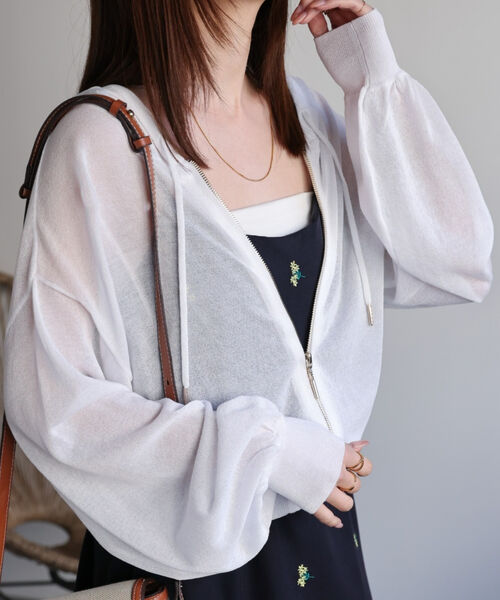 新色追加 シアーニットパーカー/フーディ