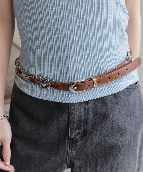 ウエスタン調 デザインベルト/アウターベルト