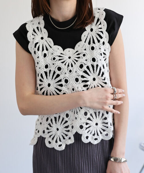 クロシェ編みビスチェ