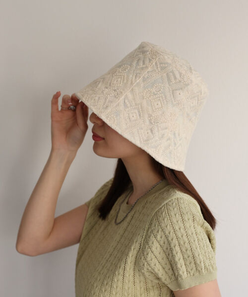 レースクロシェハット