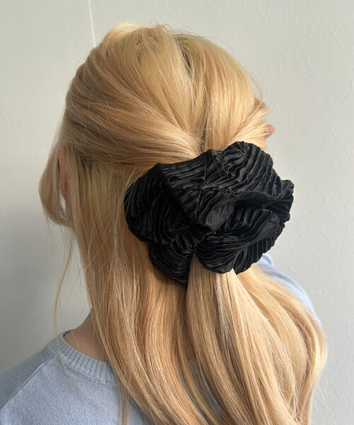 【選べる3タイプ】アソートデザインシュシュ/花刺繍/パールビーズ/サテンプリーツ