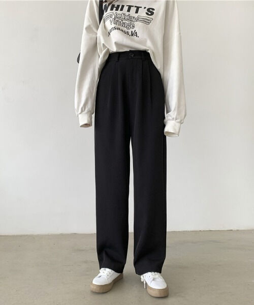 【累計販売枚数3万枚突破】ハイウエストワイドスラックス