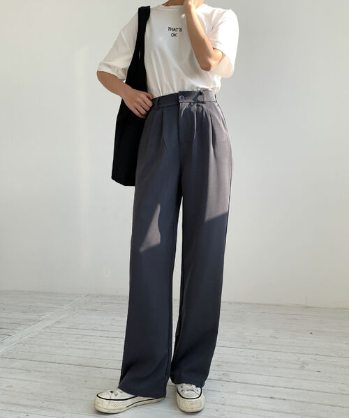 【累計販売枚数3万枚突破】ハイウエストワイドスラックス