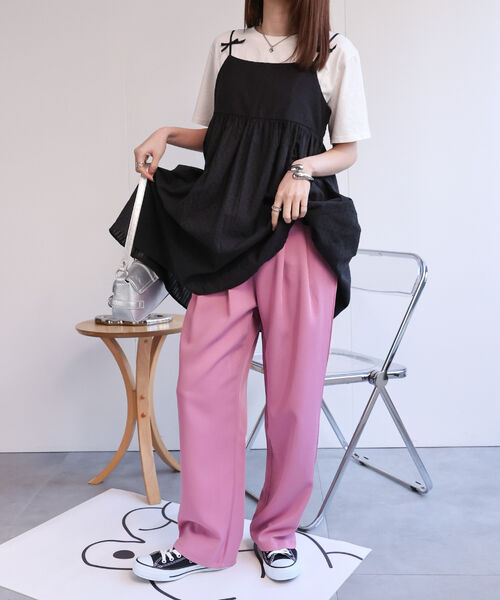 【累計販売枚数3万枚突破】ハイウエストワイドスラックス