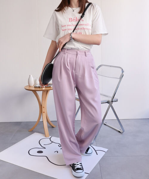 【累計販売枚数3万枚突破】ハイウエストワイドスラックス