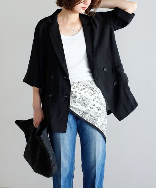 シアーハーフスリーブテーラージャケット