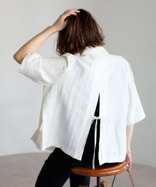 バックリボンハーフスリーブジャケット　　