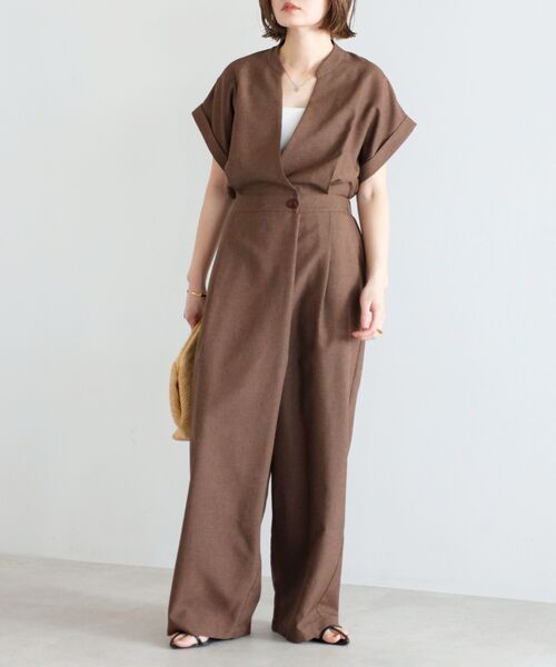 リネンライクカシュクールオールインワン