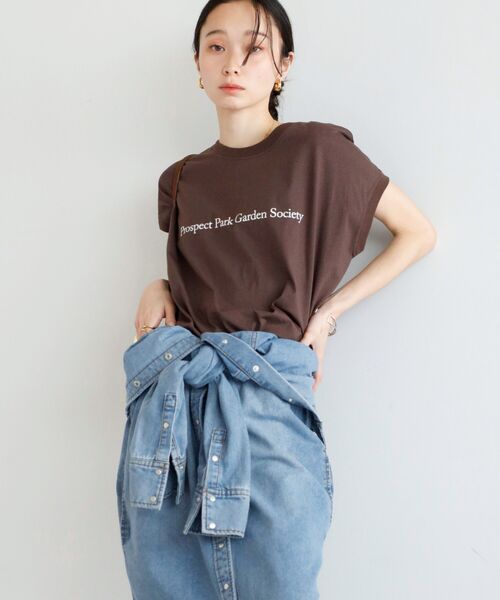 【汗染み防止】胸ロゴフレンチスリーブTシャツ