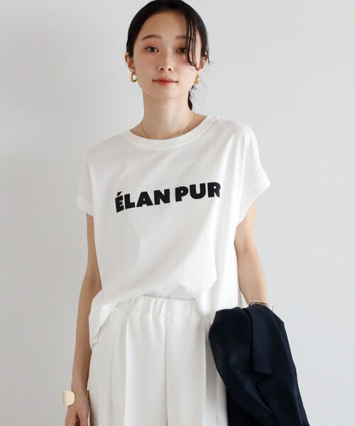 【汗染み防止】ELAN PURロゴフレンチスリーブTシャツ