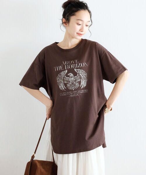 【汗染み防止】鷲プリントTシャツ　　　　　　　　　　　　　　　　　