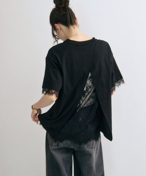 バックオープンレースTシャツ