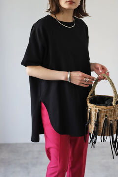 salsationサルセーション新作サイドスリットTシャツダークブラウンＳサイズ salsationサルセーション新作サイドスリットTシャツダーク